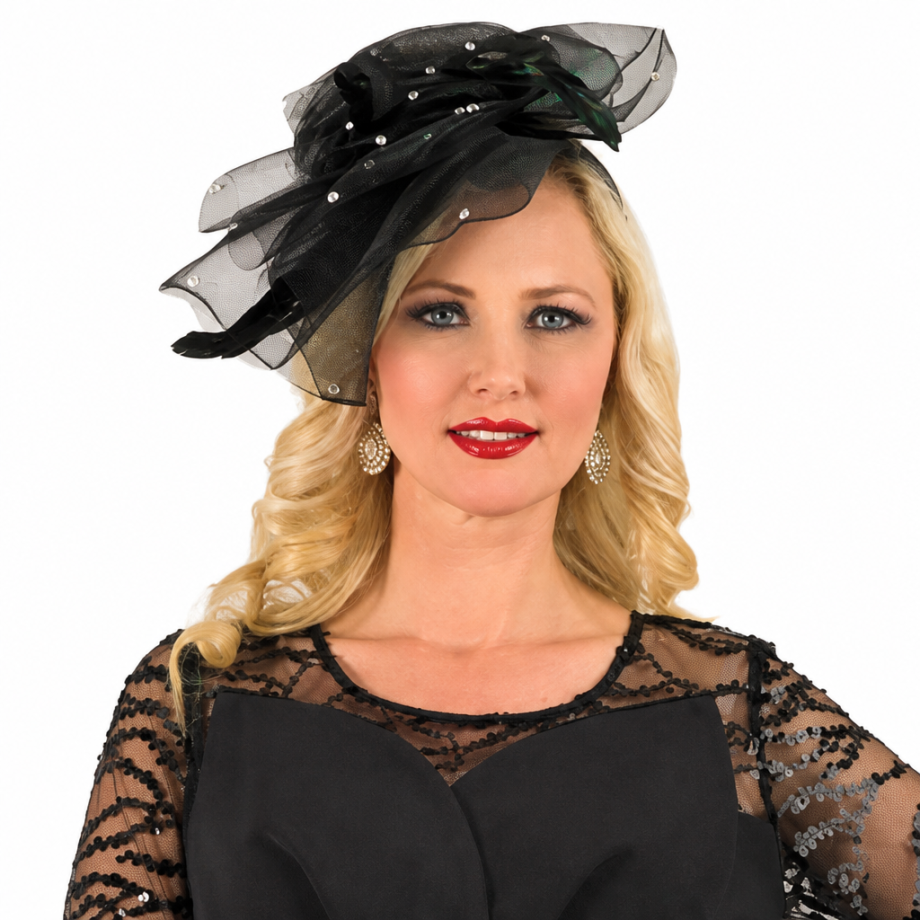 Lily And Taylor 4959-BLK-HAT Church Hat