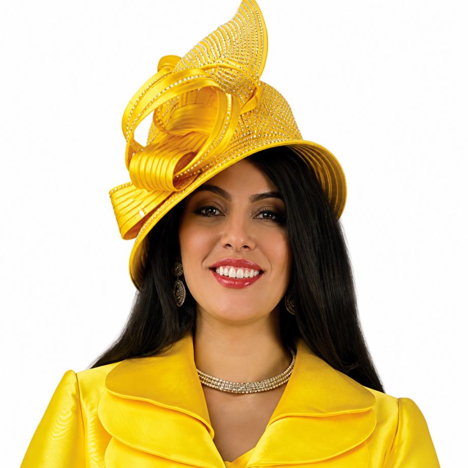 Lily And Taylor 4925-YEL-Hat Church Hat