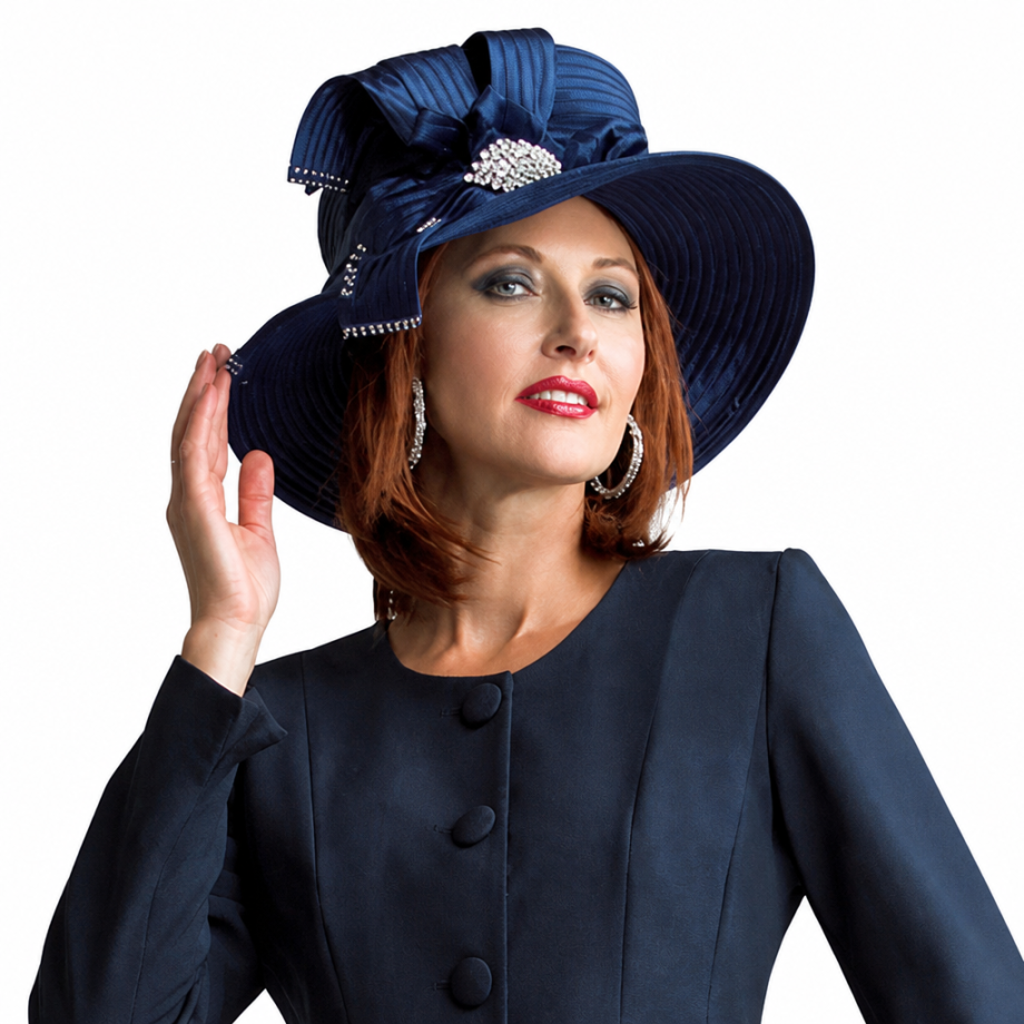 Lily And Taylor 2920-NVY Church Suit-Hat