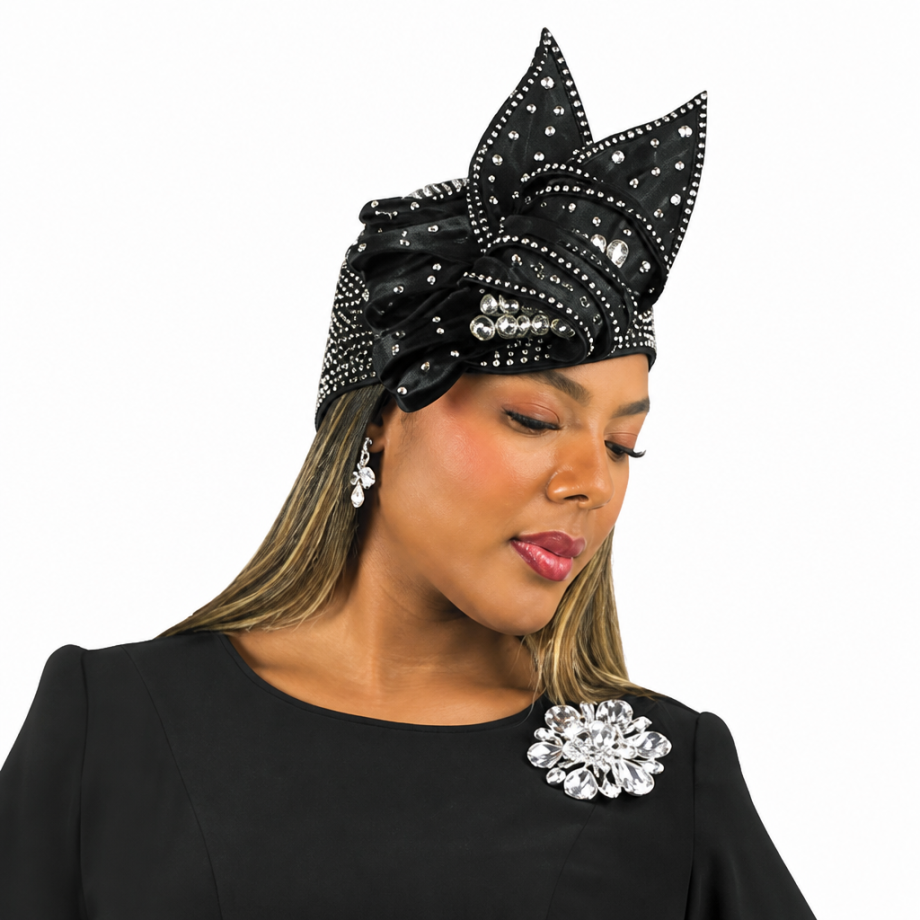 Lily And Taylor 4878-BLK-HAT Church Hat