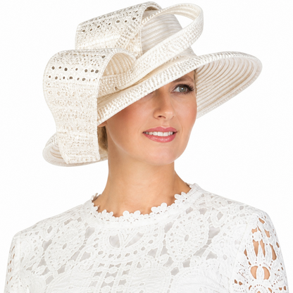 Giovanna D1630-WHT-H Church Hat