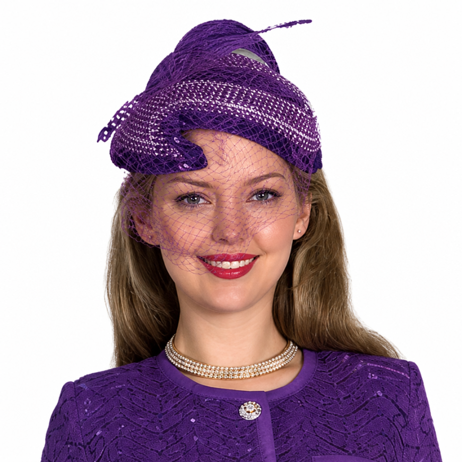 Lily and Taylor H480-HAT-PUR Church Hat