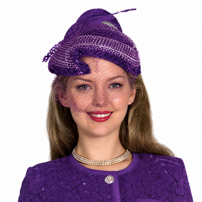 Lily and Taylor H480-HAT-PUR Church Hat