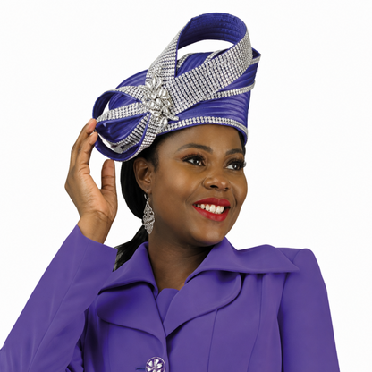 Lily And Taylor 4918-PUR-Hat Church Hat