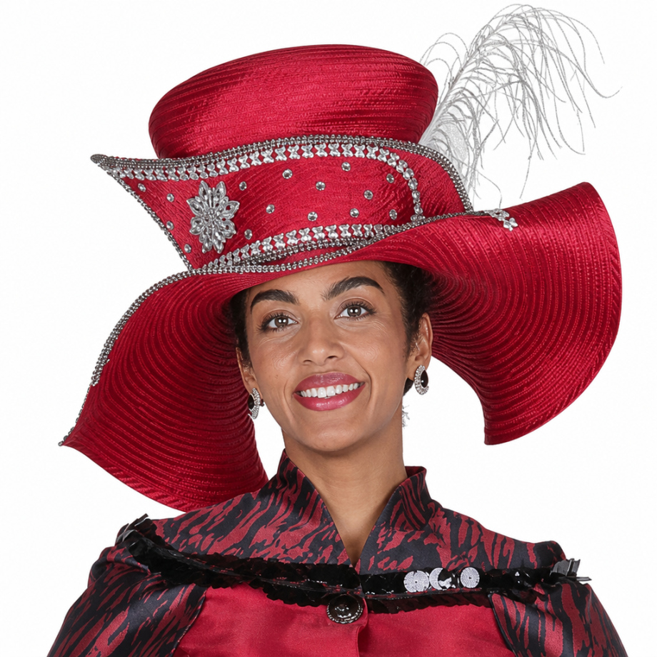 Champagne Italy 6121-RED-H Church Hat