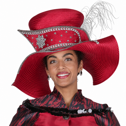 Champagne Italy 6121-RED-H Church Hat
