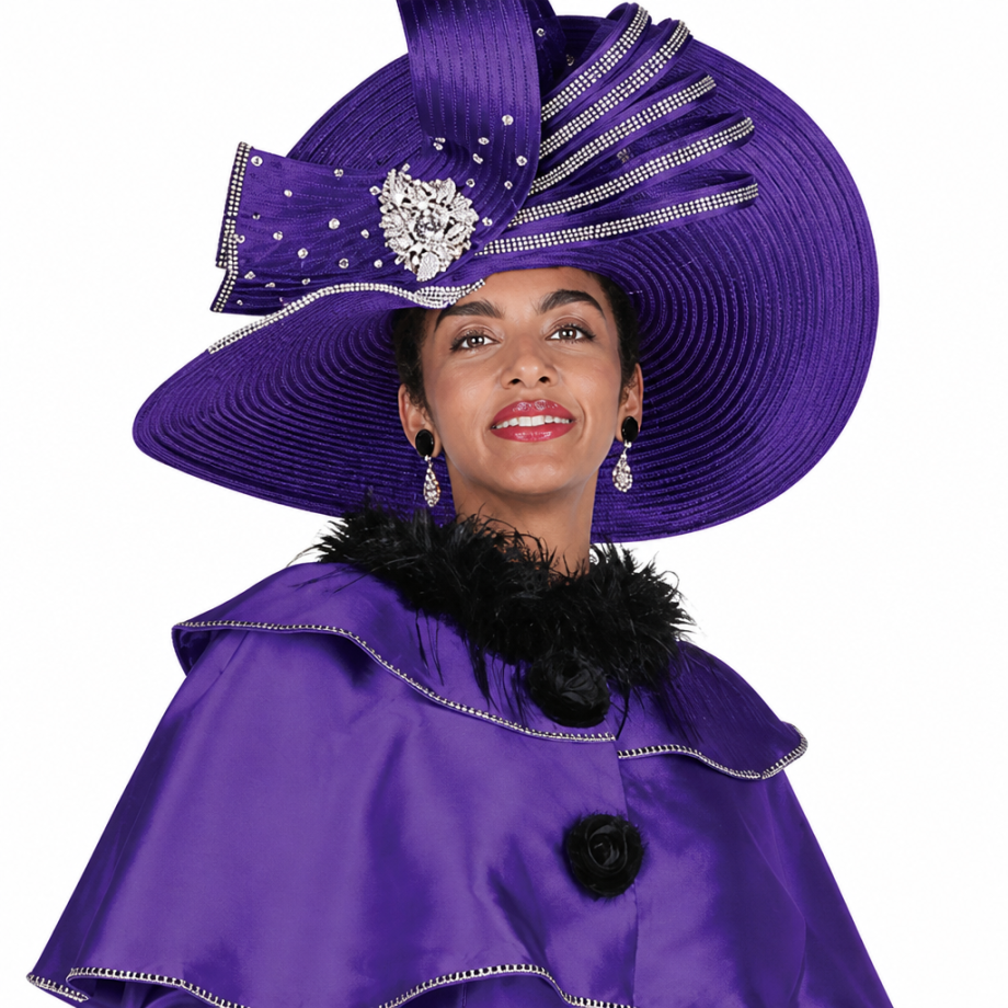 Champagne Italy 6116-PUR-H Church Hat