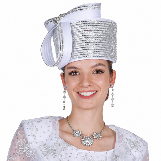 Elite Champagne 6459-WHT-H Church Hat