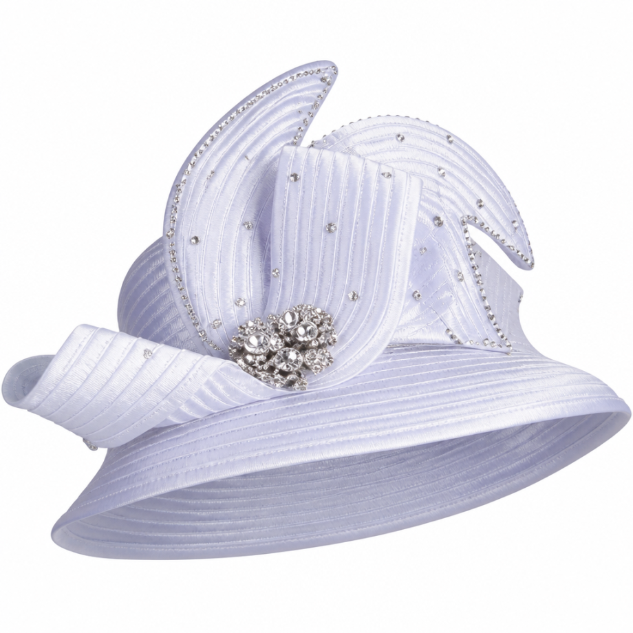 Lily And Taylor 4514-WHT-H Ladies Church Hat