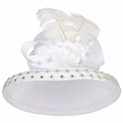 Elite Champagne 5671-WHT Church HAT