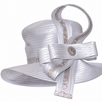 GMI 9872-WHT-H Womens Church Hat