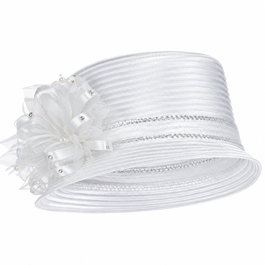 Giovanna D1345-WHT Church Hat