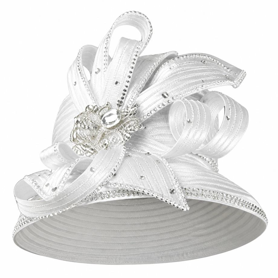 Lily And Taylor 4903-WHT-H Church Hat