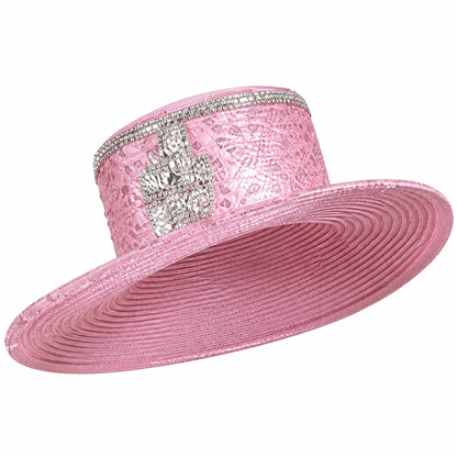 Giovanna 1216-PNK-H Church Hat