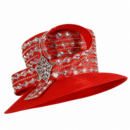 Giovanna G1225-RED-H Church Hat