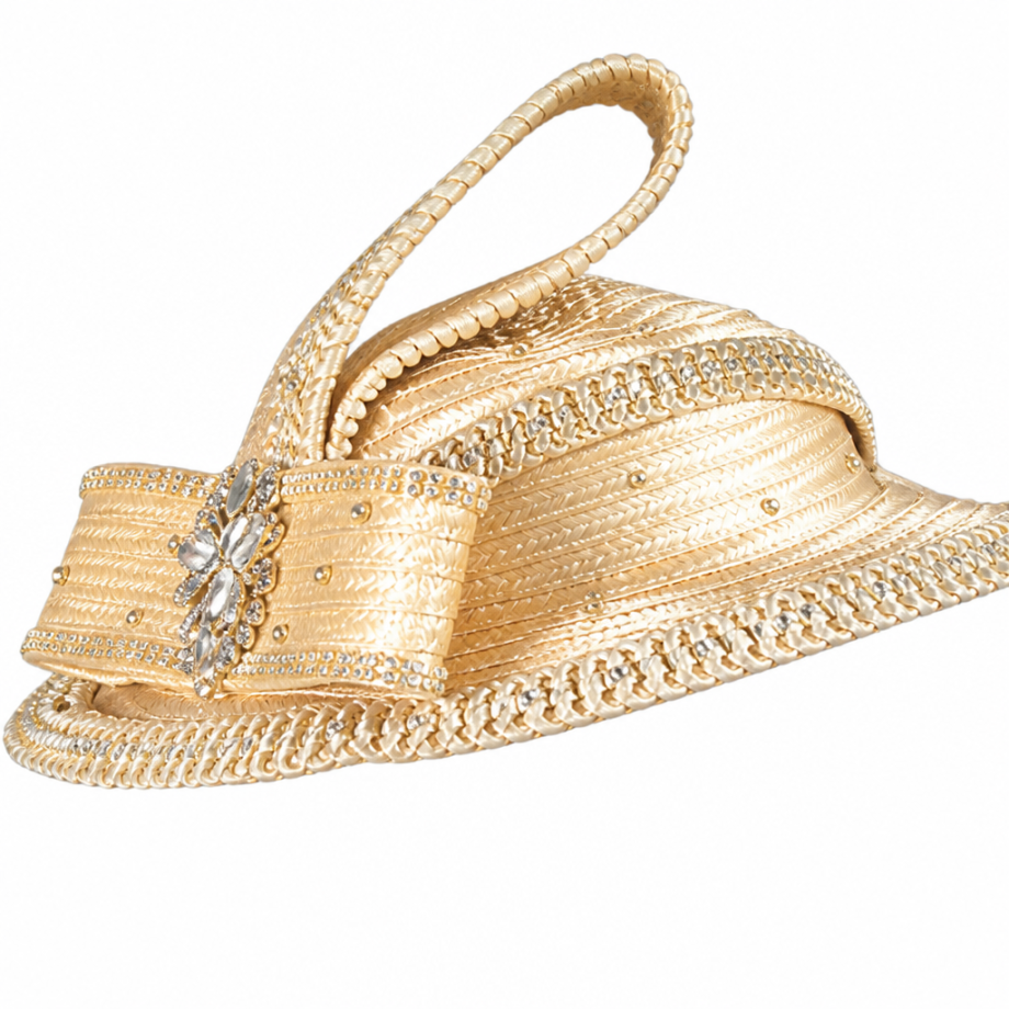 Lily And Taylor 5058-GLD-HAT Church Hat