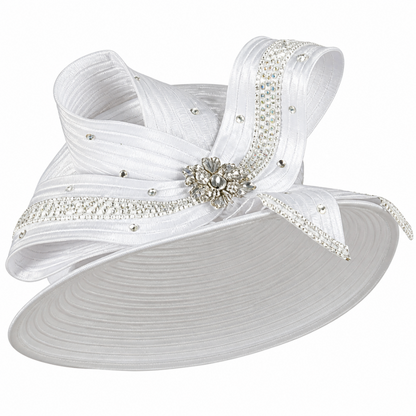 Lily And Taylor 4682-WHT-HAT Church Hat