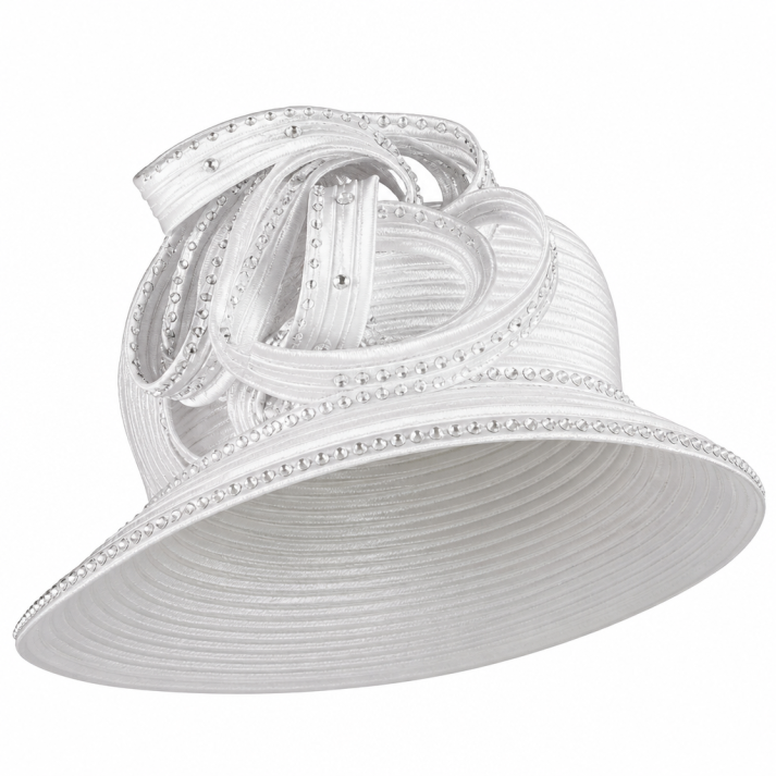 Lily And Taylor 4529-WHT-HAT Church Hat