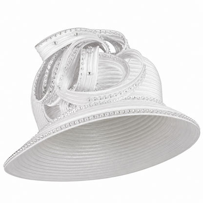 Lily And Taylor 4529-WHT-HAT Church Hat
