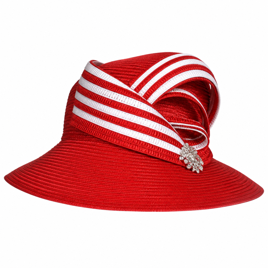 Lily And Taylor 3052-RED Elegant Church Suit-Hat