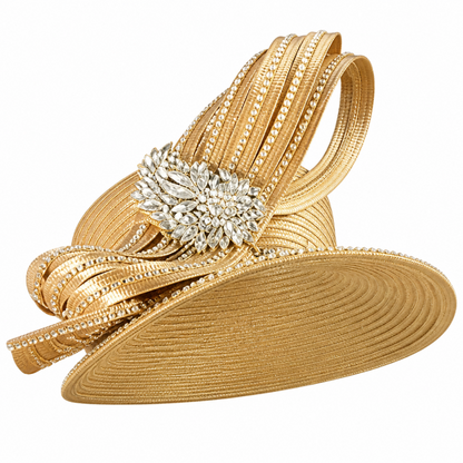 Lily And Taylor 4343-GLD-HAT Church Hat