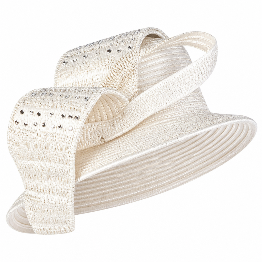 Giovanna D1630-WHT-H Church Hat
