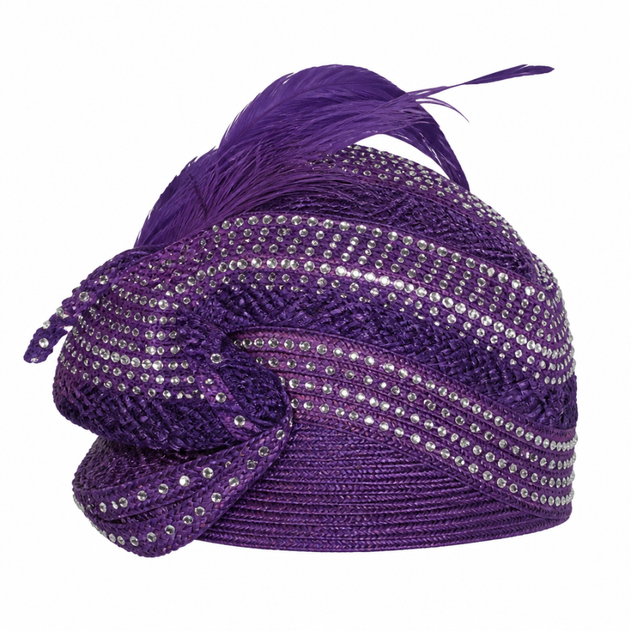 Lily and Taylor H480-HAT-PUR Church Hat