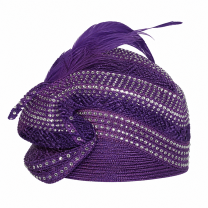 Lily and Taylor H480-HAT-PUR Church Hat