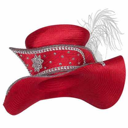 Champagne Italy 6121-RED-H Church Hat