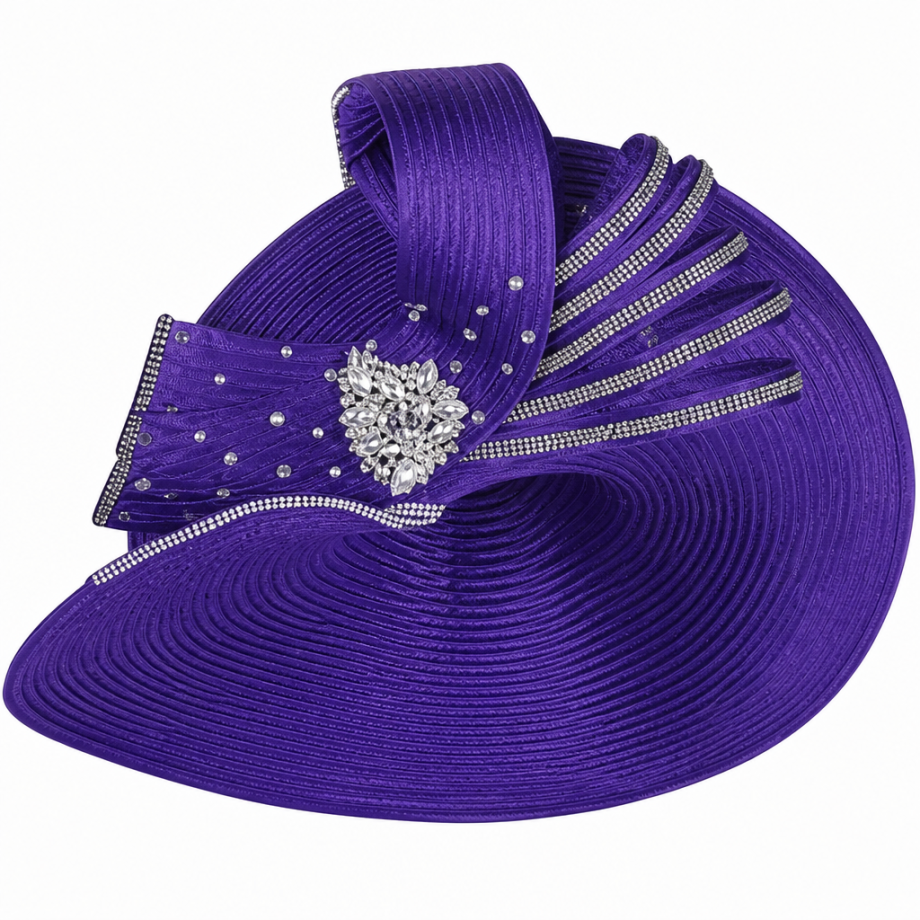 Champagne Italy 6116-PUR-H Church Hat